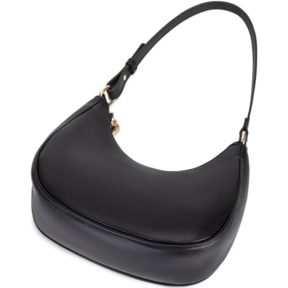 Women Moon Black Imported Polyester Pu Leather Zipper Closure Mini Tote Handbag - Picture 6 of 6